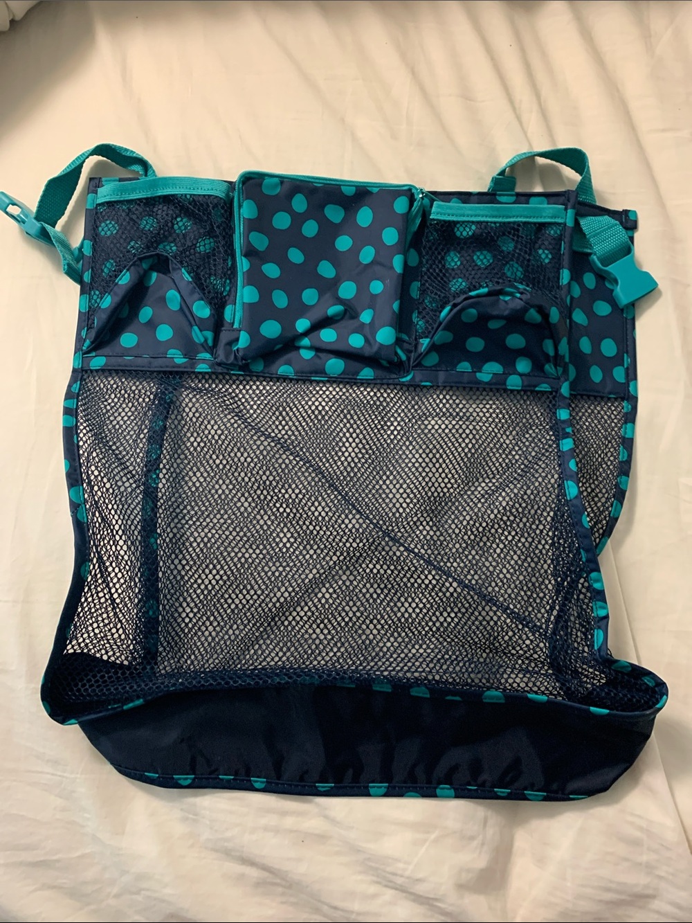 thirty-one Teal Polka Dot Mesh Travel Organizer